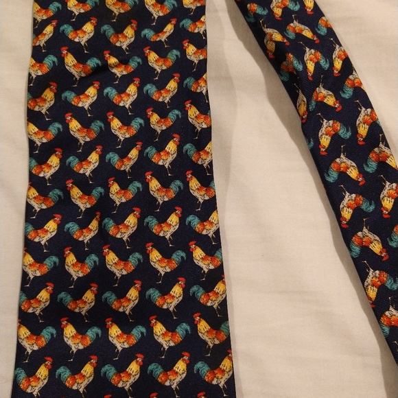 NWOT Rooster 100% Silk Tie - Picture 2 of 4